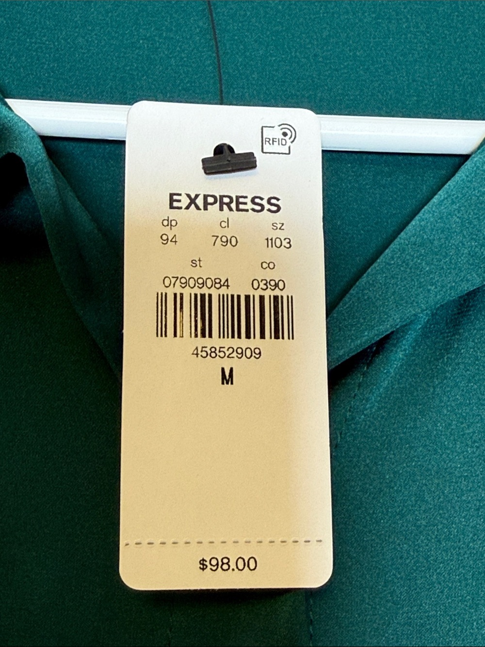 Express Forest Green Long Sleeve Jumpsuit - Picture 2 of 10